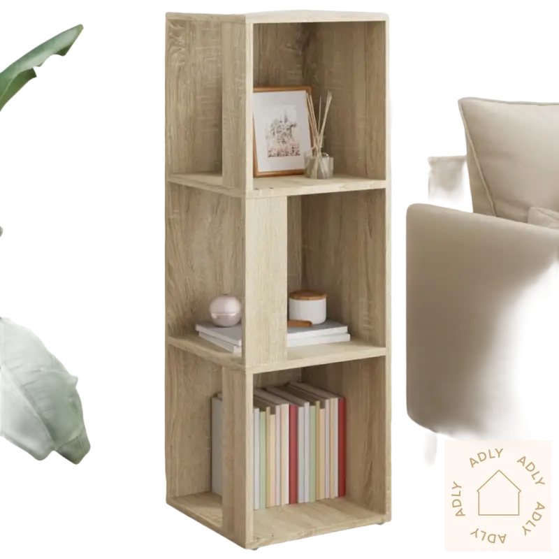 Wooden cube shelving unit i sonoma eik perfekt for moderne møbler til hjemmet