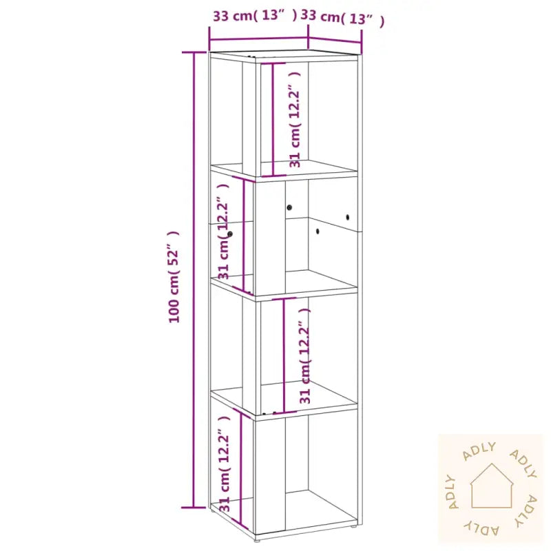 Hjørneskap Sonoma Eik 33X33X132 Cm Konstruert Tre