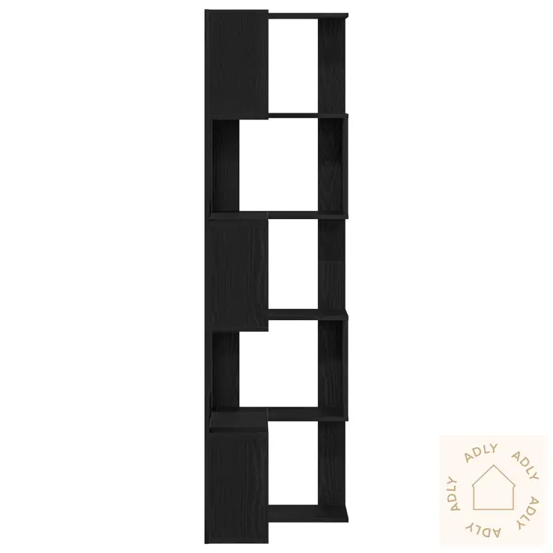 Hjørnebokhylle 5-Tiers Svart Eik 50X50X179 Cm Treverk