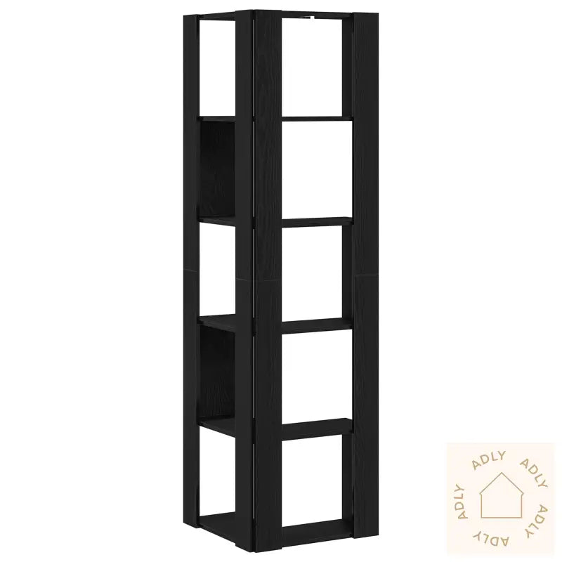 Hjørnebokhylle 5-Tiers Svart Eik 50X50X179 Cm Treverk