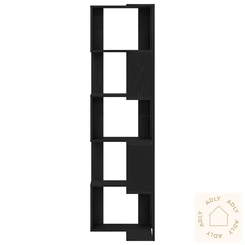Hjørnebokhylle 5-Tiers Svart Eik 50X50X179 Cm Treverk