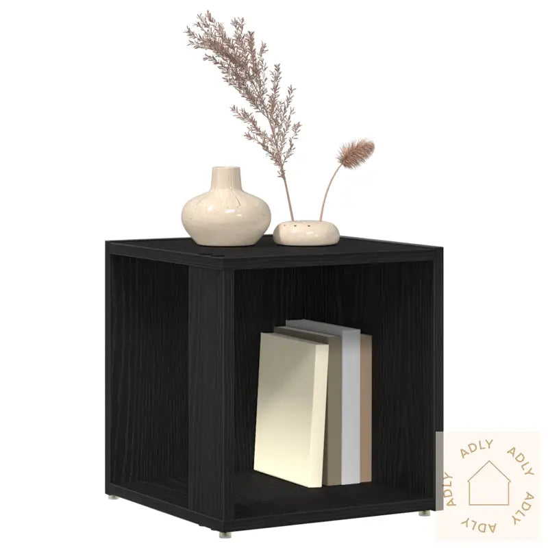 Sidebord Svart Eik 33X33X34,5 Cm Konstruert Tre