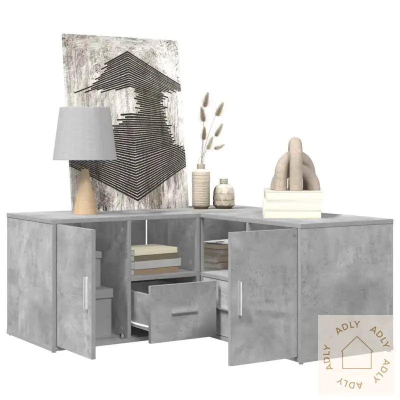 Hjørneskap Betonggrå 160X40X45 Cm Sponplate