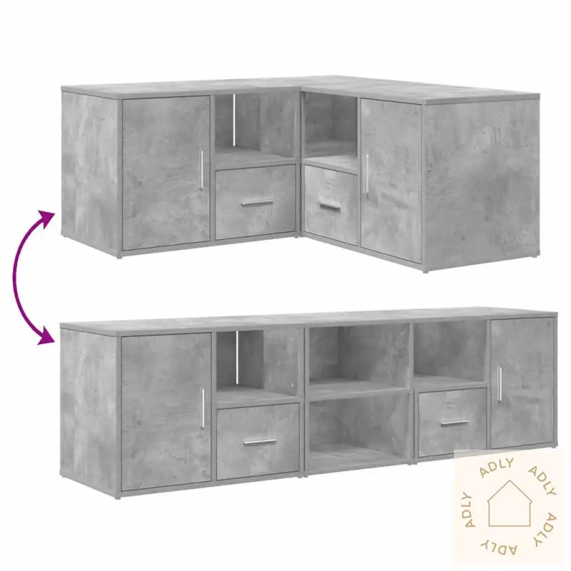 Hjørneskap Betonggrå 160X40X45 Cm Sponplate