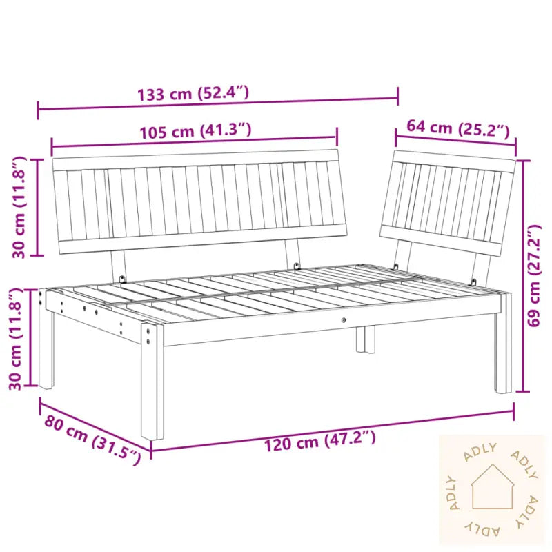Hjørnesofa For Hage Paller Heltre Akasie