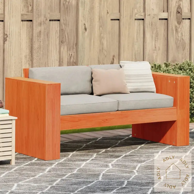 Hagesofa 2-Seters Voksbrun 134X60X62 Cm Heltre Furu