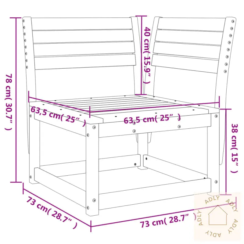 Hagesofa For Hjørne Hvit 73X73X78 Cm Heltre Furu