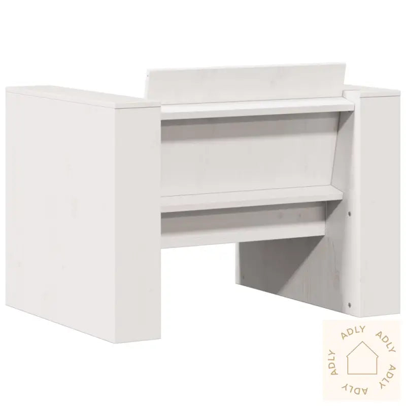 Hagesofa Hvit 79X60X62 Cm Heltre Furu