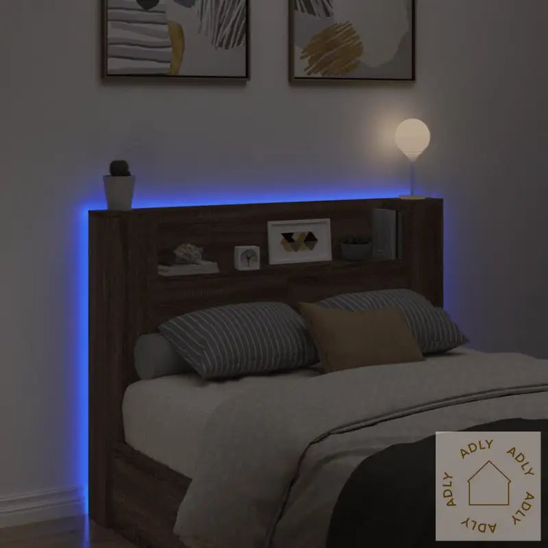 Hodegavl Skap Med Led Brun Eik 140X16,5X103,5 Cm