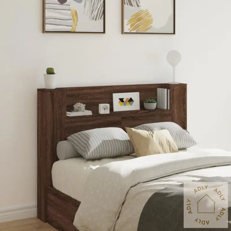 Hodegavl Skap Med Led Brun Eik 140X16,5X103,5 Cm