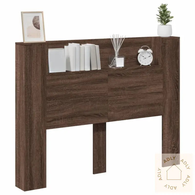 Hodegavl Skap Med Led Brun Eik 140X16,5X103,5 Cm