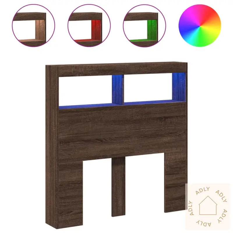 Hodegavl Skap Med Led Brun Eik 100X17X102 Cm
