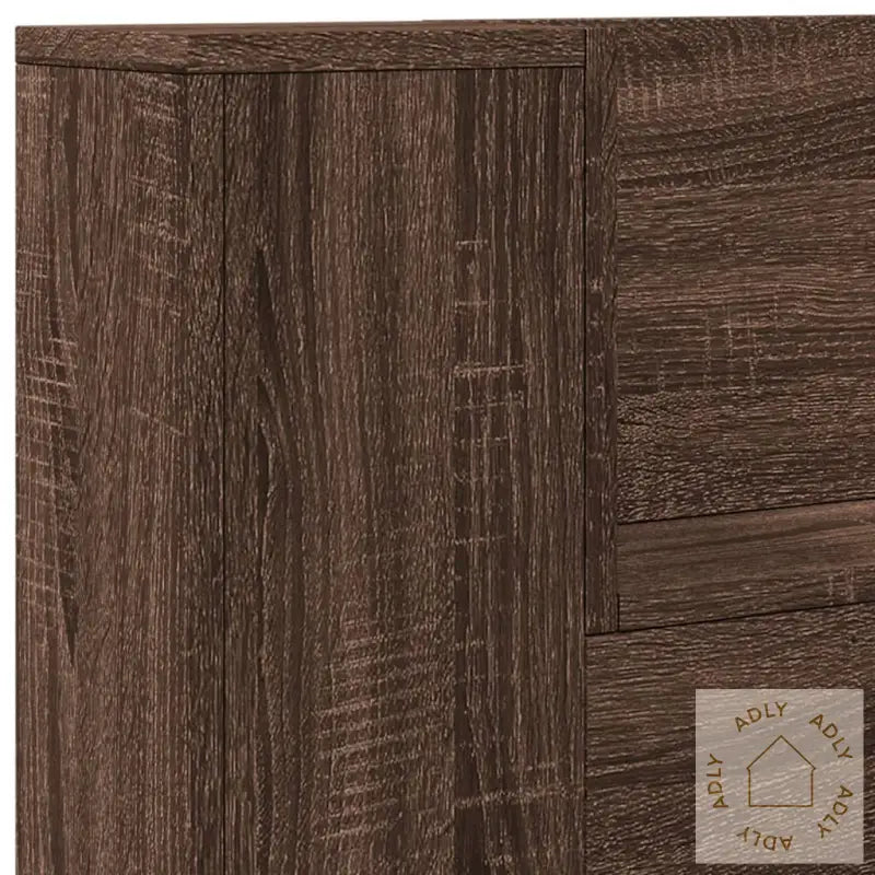 Hodegavl Skap Med Led Brun Eik 120X16,5X103,5 Cm