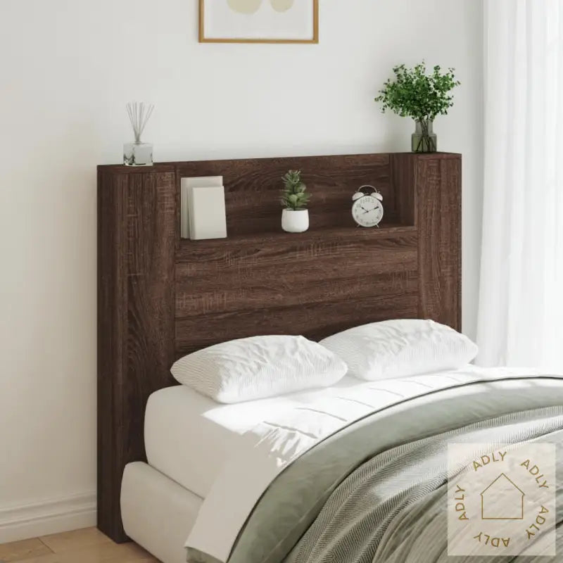 Hodegavl Skap Med Led Brun Eik 120X16,5X103,5 Cm