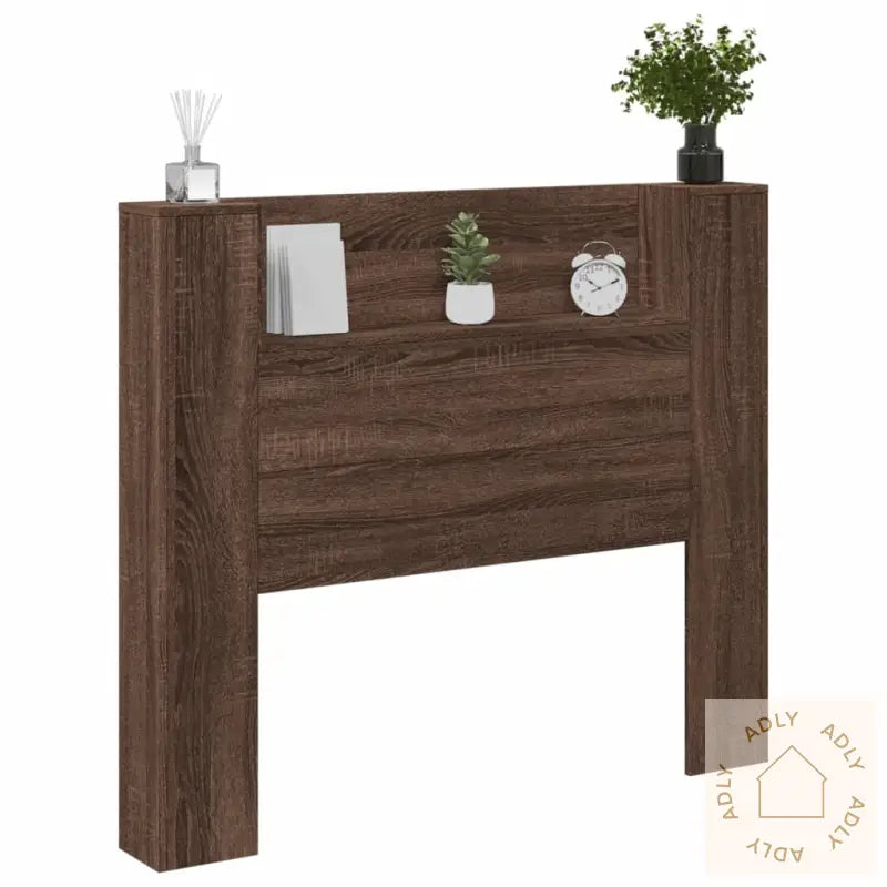 Hodegavl Skap Med Led Brun Eik 120X16,5X103,5 Cm