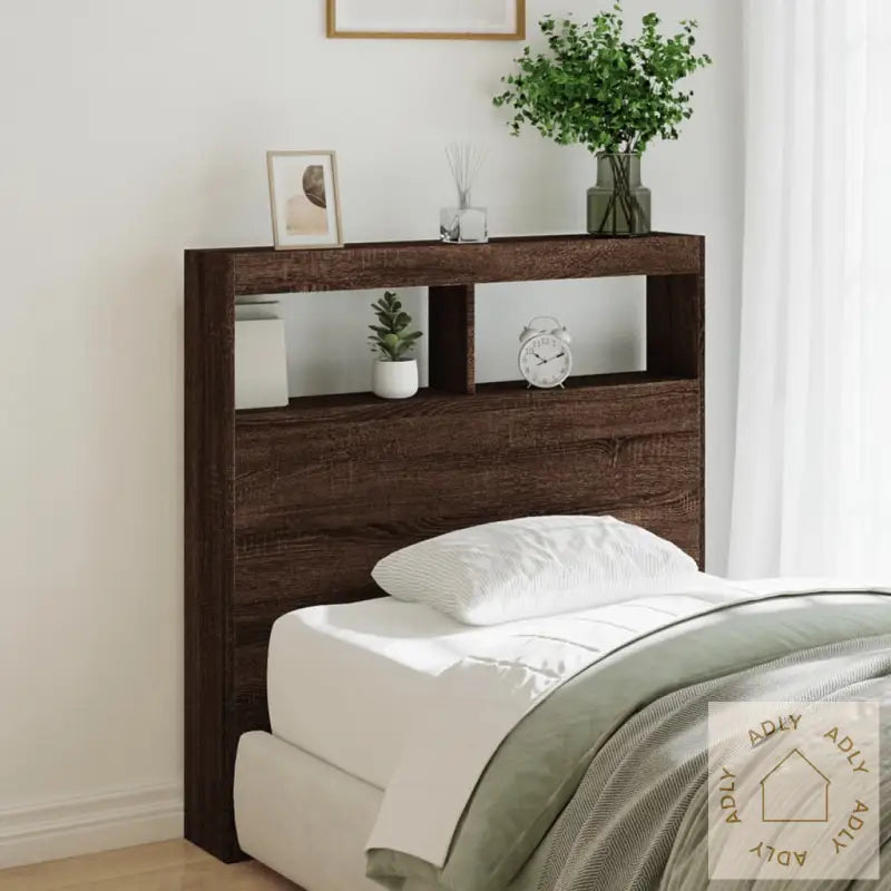 Hodegavl Skap Med Led Brun Eik 100X17X102 Cm