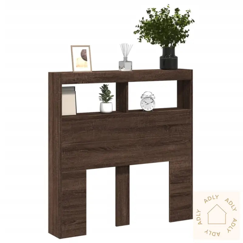 Hodegavl Skap Med Led Brun Eik 100X17X102 Cm