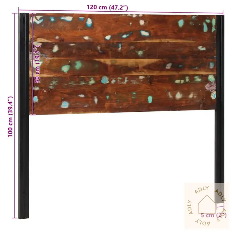 Sengegavl 120 Cm Gjenvunnet Heltre Og Jern