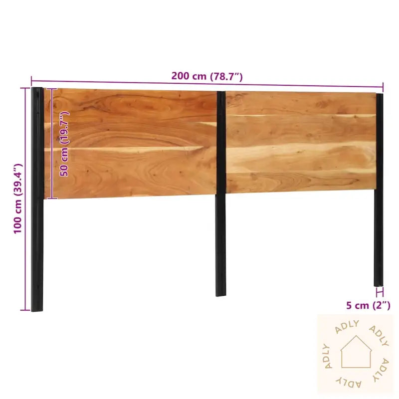 Sengegavl 200 Cm Heltre Akasie Og Jern