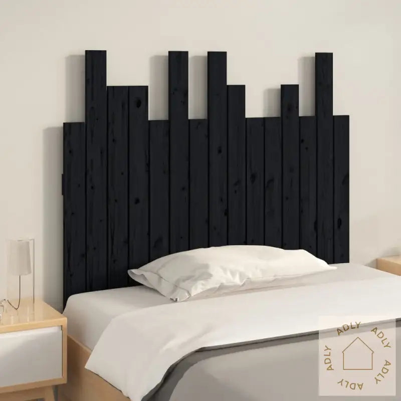 Veggmontert Sengegavl Svart 95,5X3X80 Cm Heltre Furu