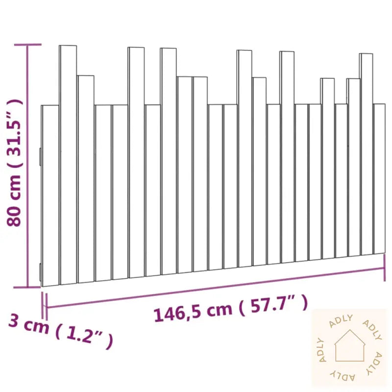 Veggmontert Hodegavl Honningbrun 146,5X3X80 Cm Heltre Furu