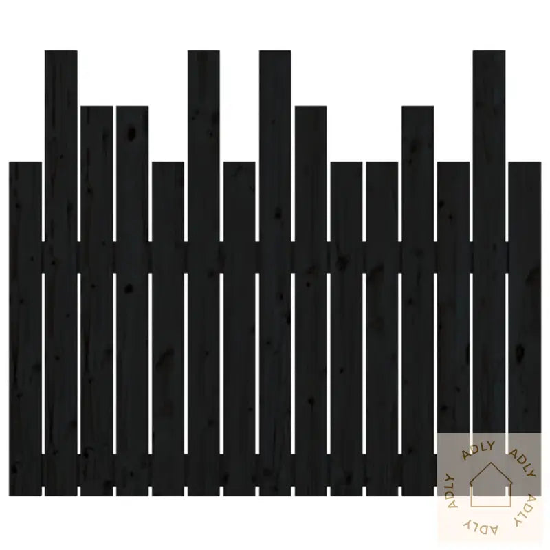 Veggmontert Sengegavl Svart 95,5X3X80 Cm Heltre Furu
