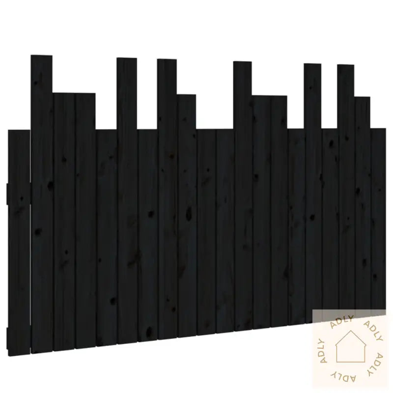 Veggmontert Sengegavl Svart 127,5X3X80 Cm Heltre Furu