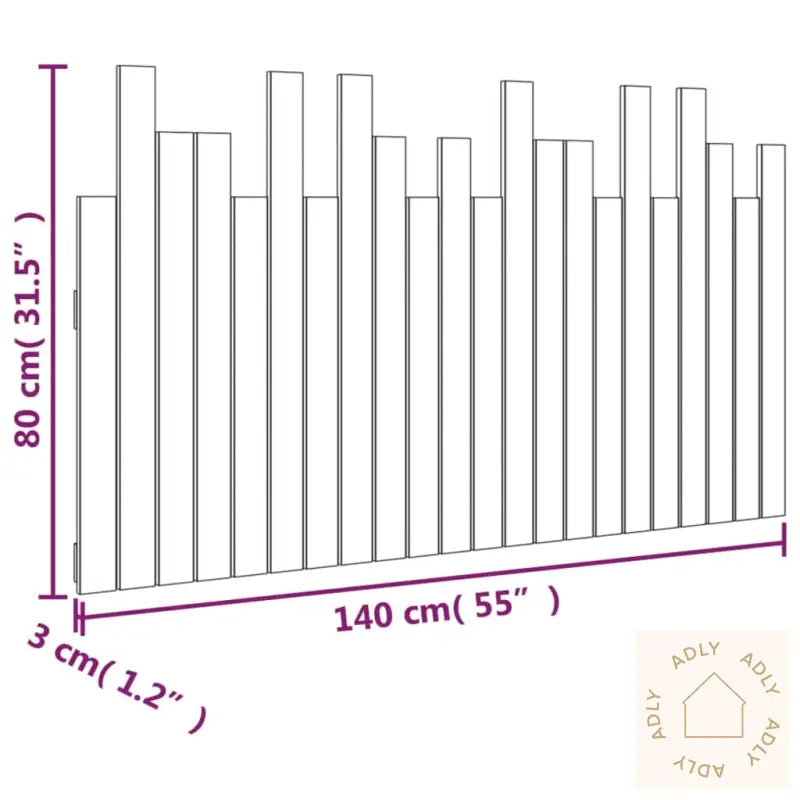 Veggmontert Hodegavl 140X3X80 Cm Heltre Furu