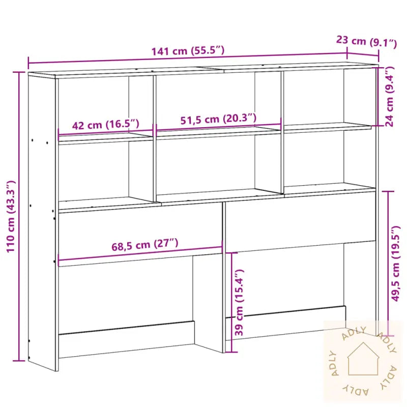 Hodegavl Med Oppbevaring Voksbrun 135 Cm Heltre Furu