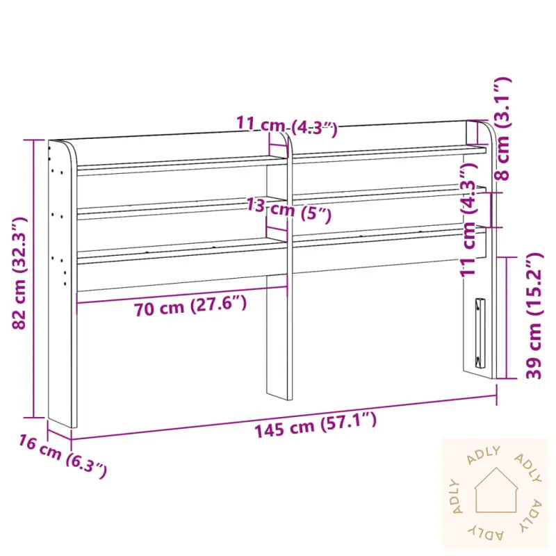 Hodegavl Med Hyller Hvit 135 Cm Heltre Furu