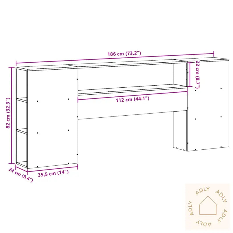 Hodegavl Med Oppbevaring Voksbrun 180 Cm Heltre Furu