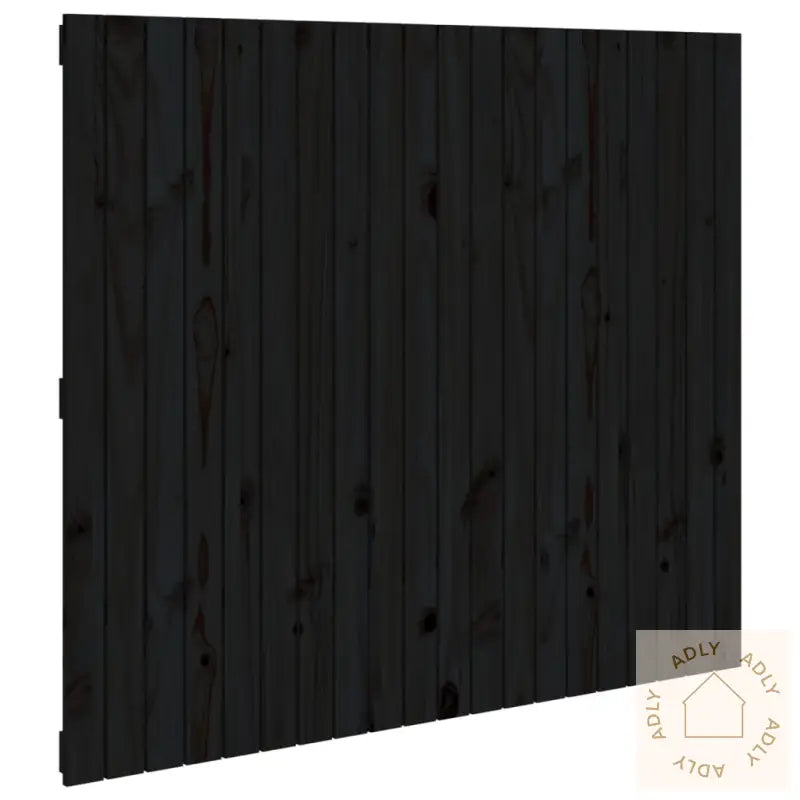 Veggmontert Sengegavl Svart 127,5X3X110 Cm Heltre Furu