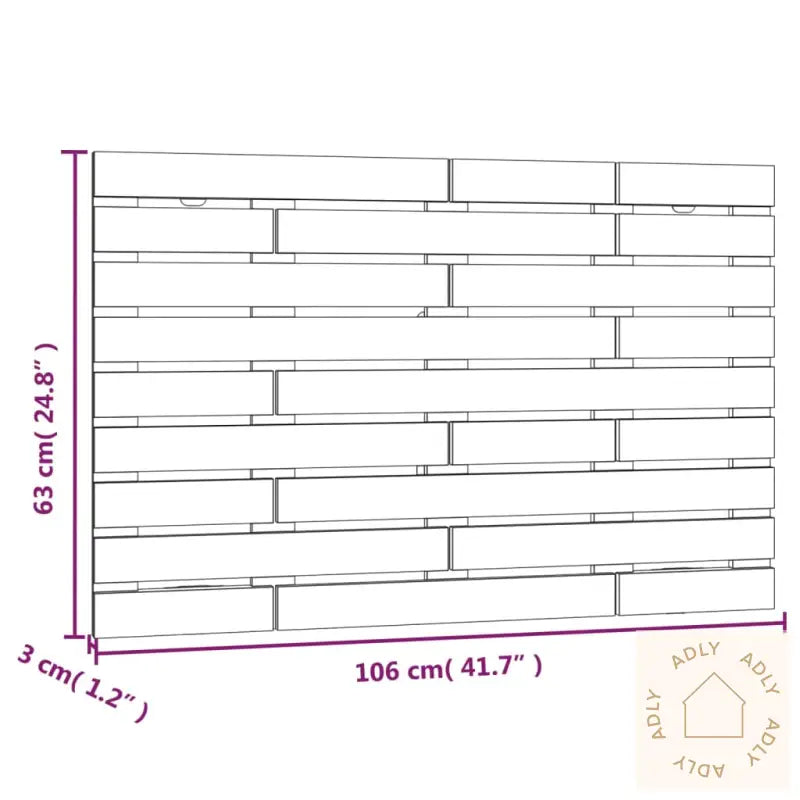 Veggmontert Sengegavl Svart 106X3X63 Cm Heltre Furu