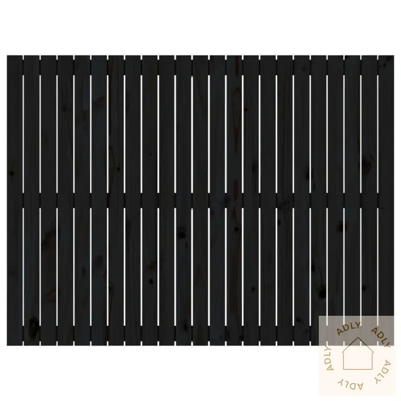 Veggmontert Sengegavl Svart 146,5X3X110 Cm Heltre Furu