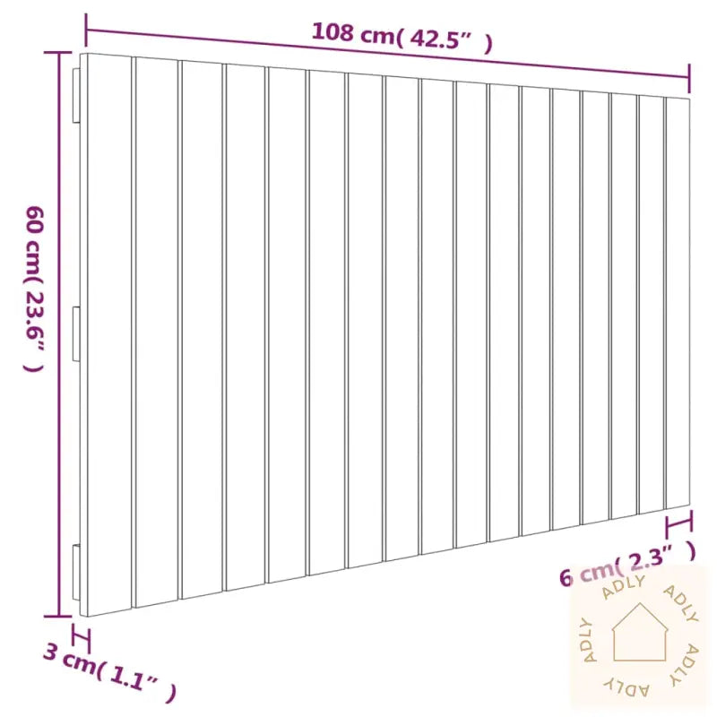 Veggmontert Hodegavl 108X3X60 Cm Heltre Furu