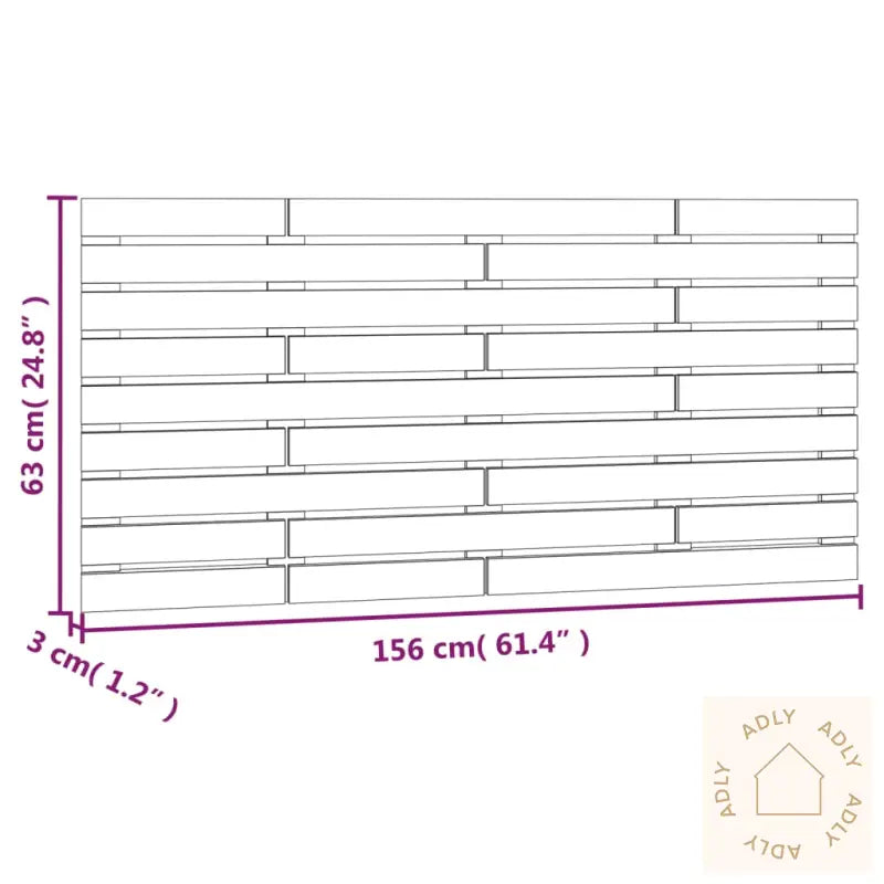 Veggmontert Sengegavl Hvit 156X3X63 Cm Heltre Furu