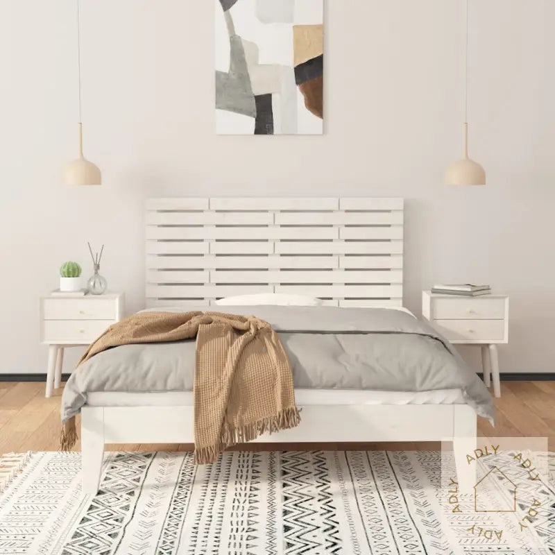 Veggmontert Sengegavl Hvit 156X3X63 Cm Heltre Furu