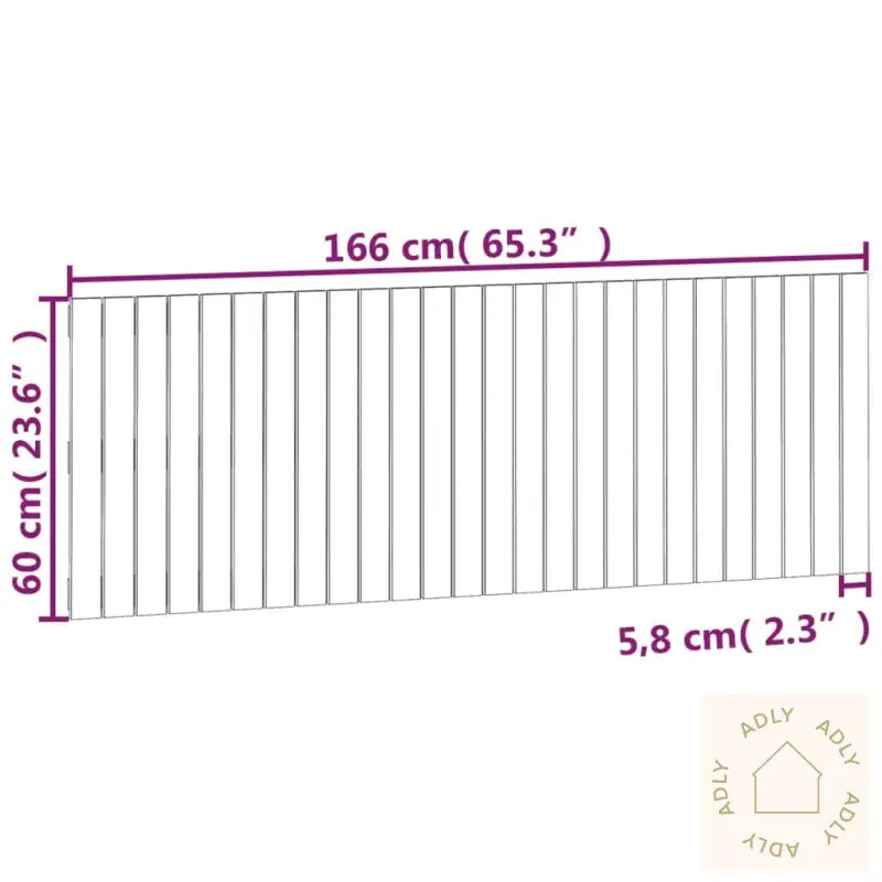 Veggmontert Hodegavl 166X3X60 Cm Heltre Furu