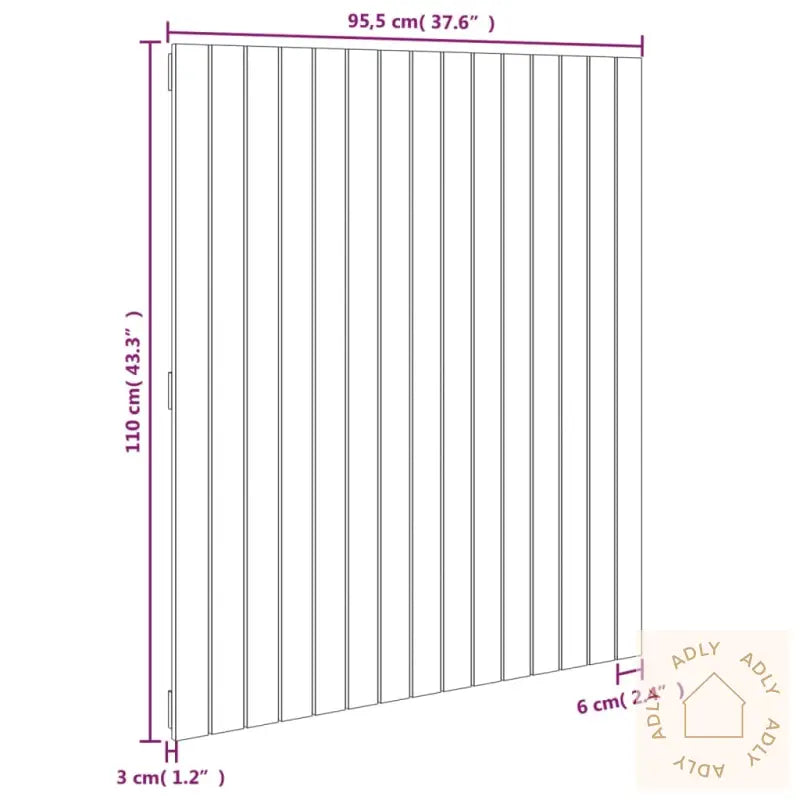 Veggmontert Sengegavl Svart 95,5X3X110 Cm Heltre Furu