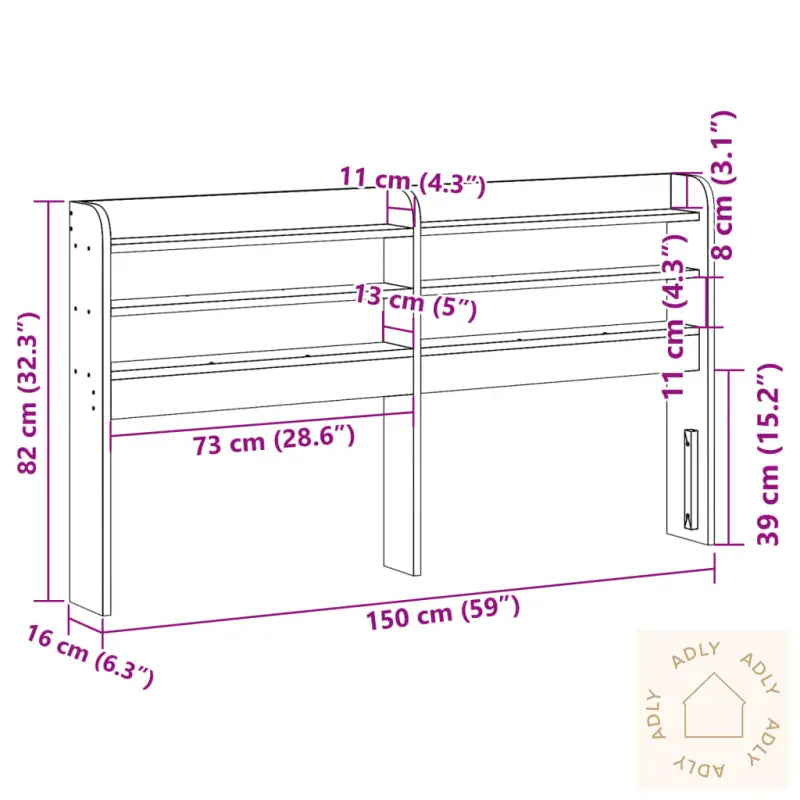 Hodegavl Med Hyller Hvit 140 Cm Heltre Furu