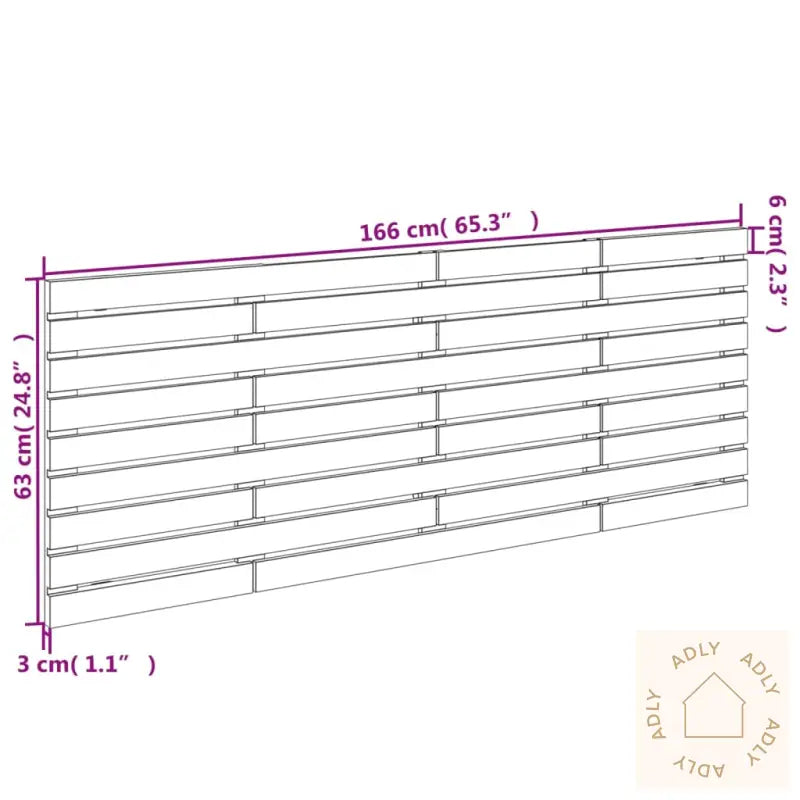 Veggmontert Hodegavl 166X3X63 Cm Heltre Furu