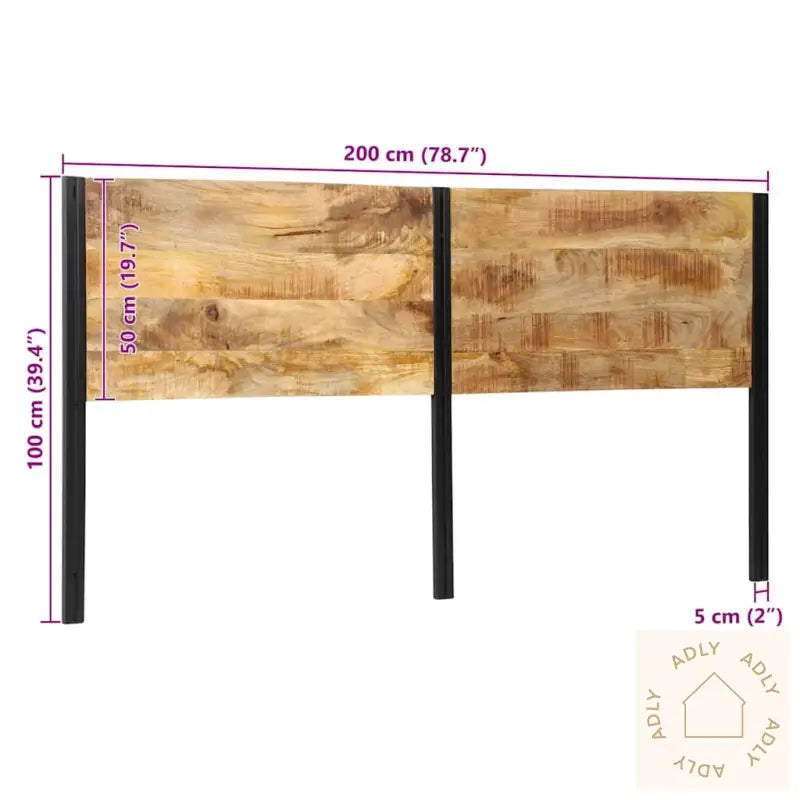 Sengegavl 200 Cm Heltre Mango Og Jern