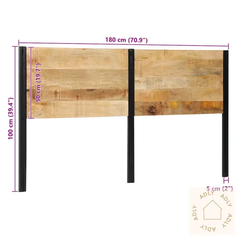 Sengegavl 180 Cm Heltre Mango Og Jern