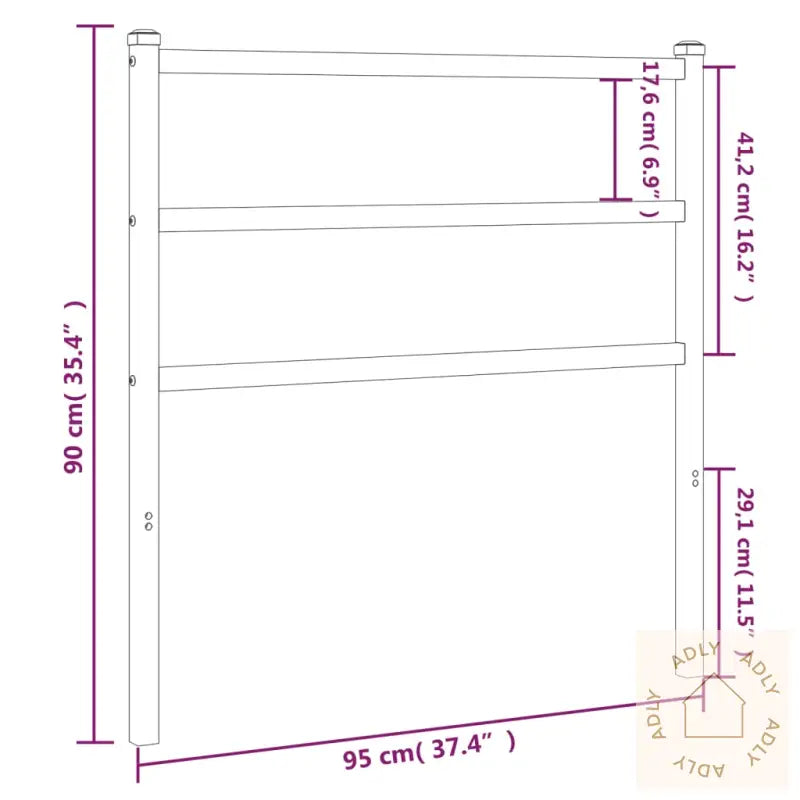 Sengegavl I Metall Hvit 90 Cm