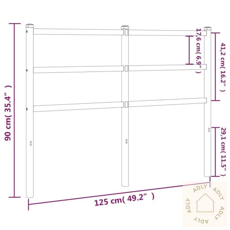 Sengegavl I Metall Hvit 120 Cm