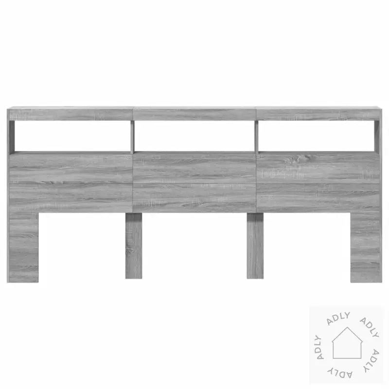 Hodegavl Skap Med Led Grå Sonoma 220X17X102 Cm