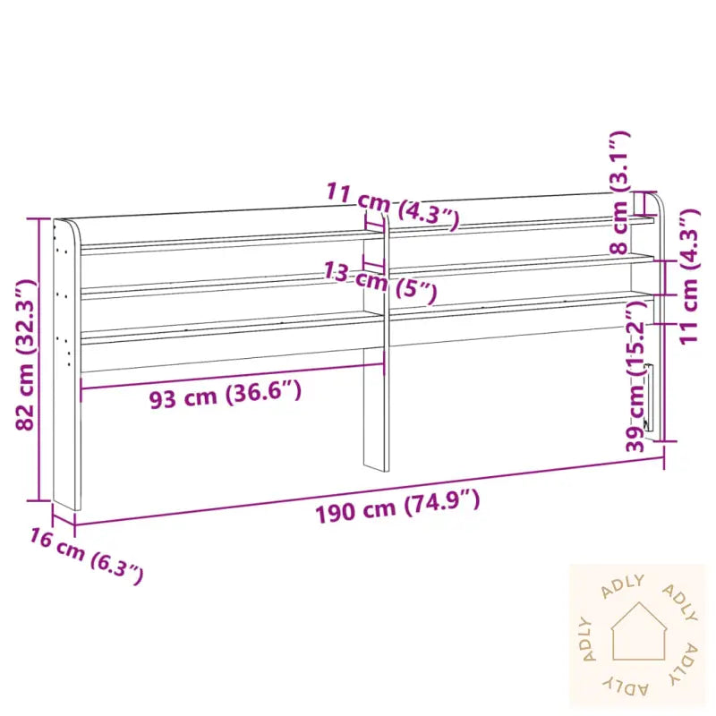Hodegavl Med Hyller 180 Cm Heltre Furu