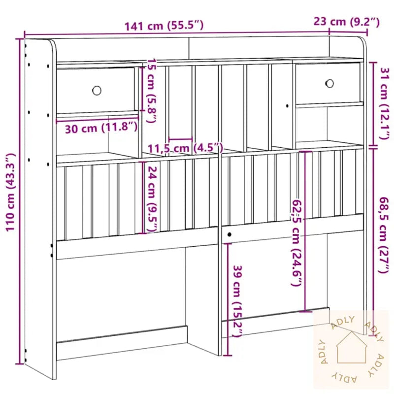 Hodegavl Med Oppbevaring Voksbrun 135 Cm Heltre Furu