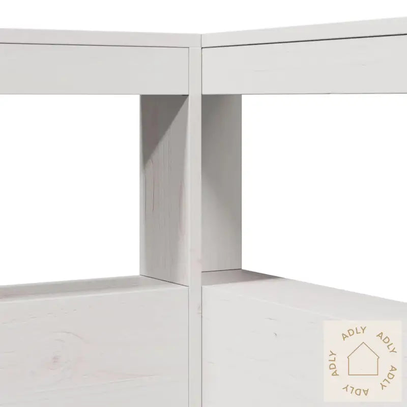 Bokhylle Sengegavl L-Formet Hvit 90 Cm Heltre Furu