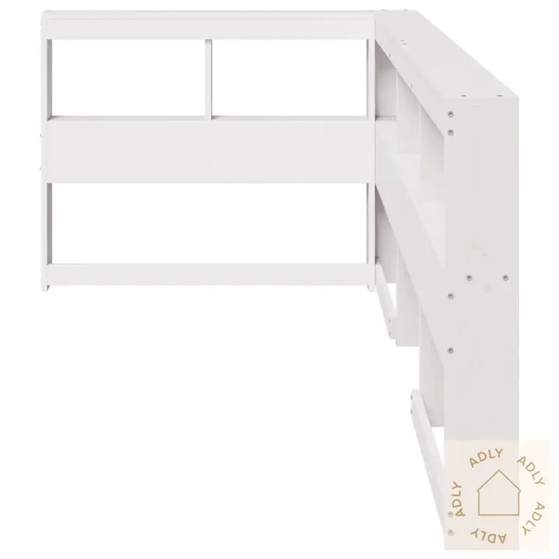 Bokhylle Sengegavl L-Formet Hvit 90 Cm Heltre Furu